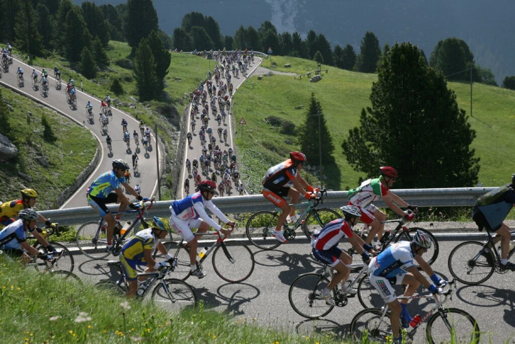 Radfahren im Trentino Maratona dles Dolomites Sella Pass